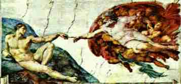 Michelangelo's Frescoe of the Creation of Adam from the Sistine Chapel
